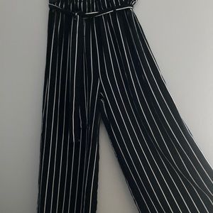 Black and White striped pants